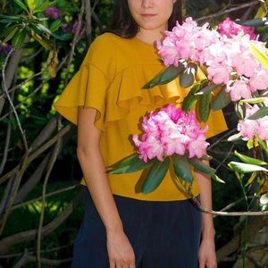 WHiT marigold ruffle top